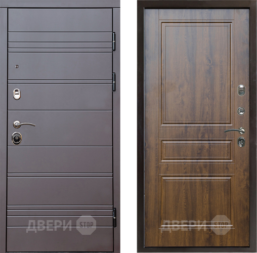 Входная металлическая Дверь Престиж Линия Браун Классика Дуб в Троицк