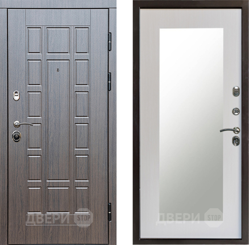 Входная металлическая Дверь Престиж Престиж Зеркло Пастораль Лиственница белая в Троицк
