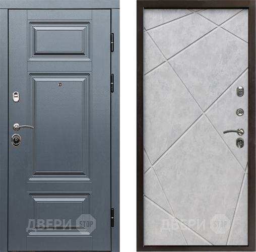 Входная металлическая Дверь Престиж Премиум Лучи Бетон светлый в Троицк