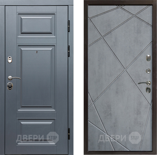 Входная металлическая Дверь Престиж Премиум Лучи Бетон темный в Троицк