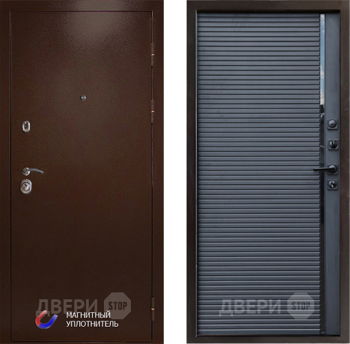 Входная металлическая Дверь Престиж Медь Porte Черный кварц в Троицк