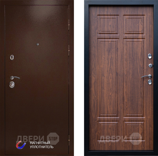 Входная металлическая Дверь Престиж Медь Премиум Орех темный в Троицк