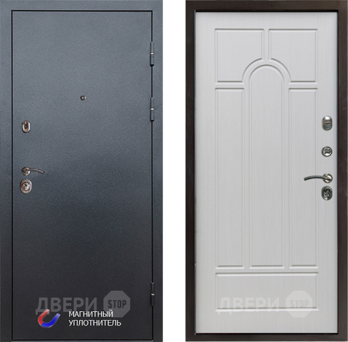 Входная металлическая Дверь Престиж Графит Арка Лиственница белая в Троицк