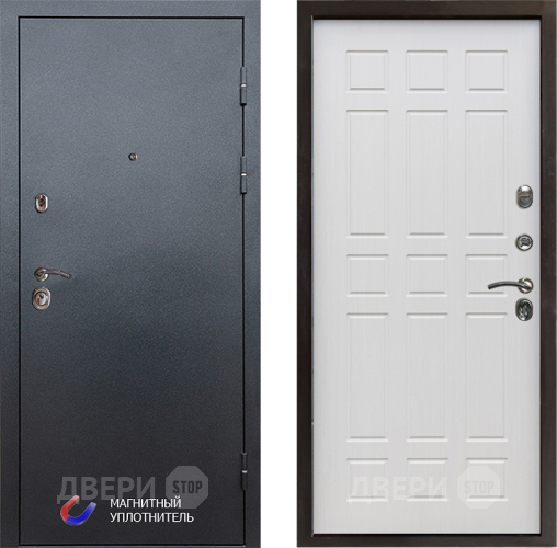Входная металлическая Дверь Престиж Графит Спарта Лиственница белая в Троицк