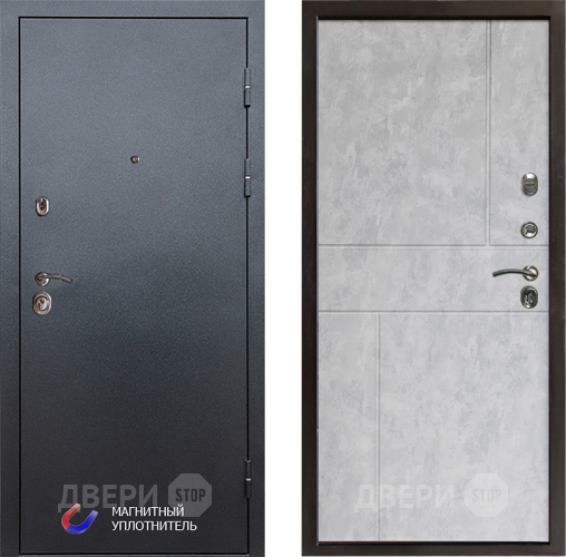 Входная металлическая Дверь Престиж Графит Горизонт Бетон светлый в Троицк