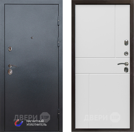 Входная металлическая Дверь Престиж Графит Горизонт Бетон белый в Троицк