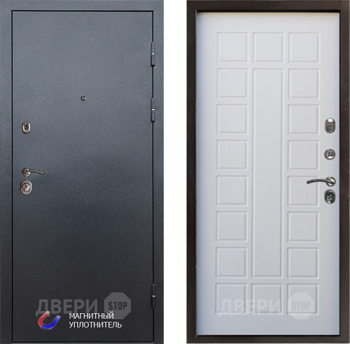Входная металлическая Дверь Престиж Графит Престиж Белое дерево в Троицк