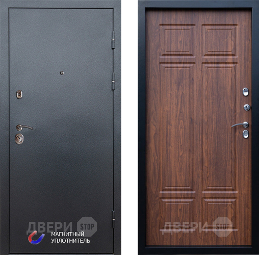 Входная металлическая Дверь Престиж Графит Премиум Орех темный в Троицк