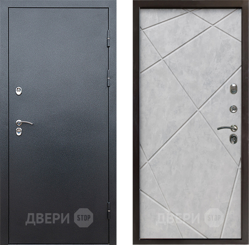 Входная металлическая Дверь Престиж TERMO с терморазрывом Снегирь Серебро Лучи Бетон светлый в Троицк