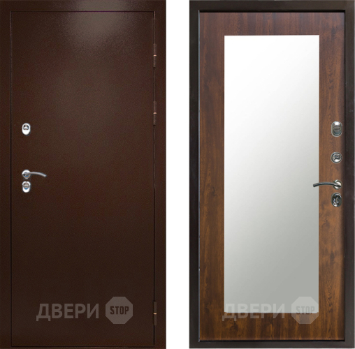 Входная металлическая Дверь Престиж TERMO с терморазрывом Снегирь Медь Зеркало пастораль Дуб в Троицк