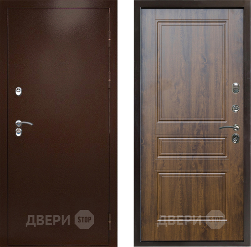 Входная металлическая Дверь Престиж TERMO с терморазрывом Снегирь Медь Классика Дуб в Троицк