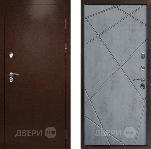 Входная металлическая Дверь Престиж TERMO с терморазрывом Снегирь Медь Лучи Бетон темный в Троицк