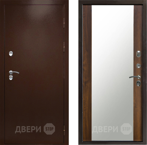 Входная металлическая Дверь Престиж TERMO с терморазрывом Снегирь Медь Зеркало Дуб в Троицк