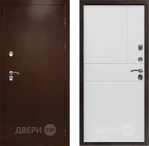 Входная металлическая Дверь Престиж TERMO с терморазрывом Снегирь Медь Горизонт Бетон белый в Троицк