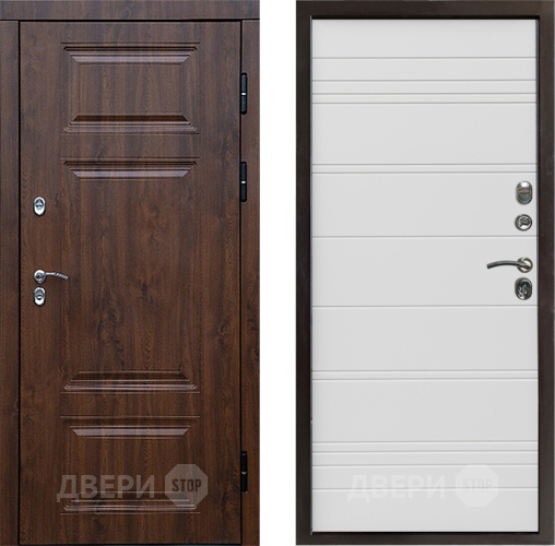 Дверь Престиж TERMO с терморазрывом Премиум Орех Line Белый в Троицк