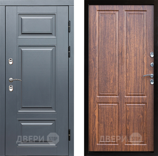 Входная металлическая Дверь Престиж TERMO с терморазрывом Премиум Грэй Премиум Орех светлый в Троицк