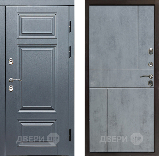 Входная металлическая Дверь Престиж TERMO с терморазрывом Премиум Грэй Горизонт Бетон темный в Троицк