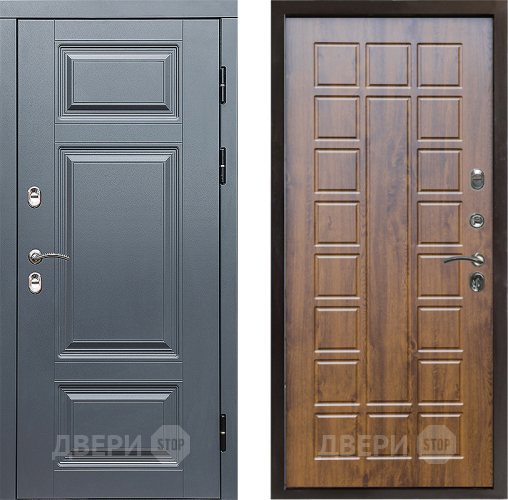 Входная металлическая Дверь Престиж TERMO с терморазрывом Премиум Грэй Престиж Дуб в Троицк