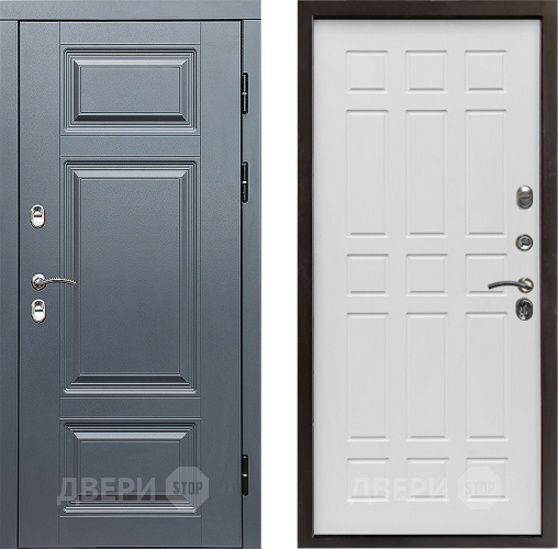 Входная металлическая Дверь Престиж TERMO с терморазрывом Премиум Грэй Спарта Белое дерево в Троицк