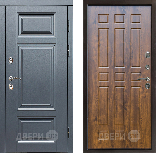 Входная металлическая Дверь Престиж TERMO с терморазрывом Премиум Грэй Спарта Дуб в Троицк