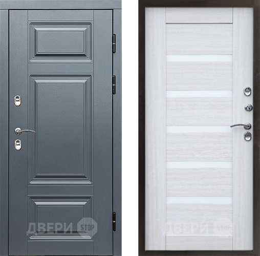 Входная металлическая Дверь Престиж TERMO с терморазрывом Премиум Грэй Царга Лиственница белая в Троицк