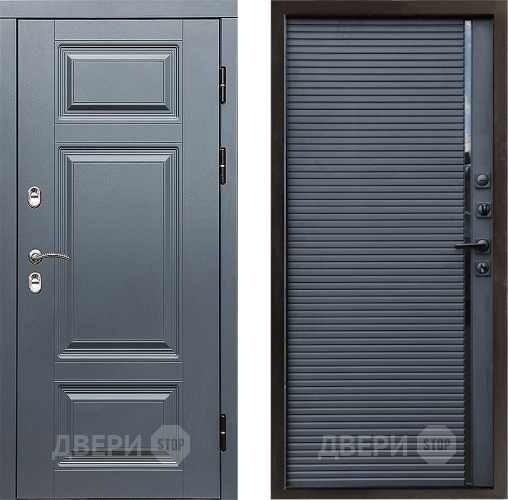 Входная металлическая Дверь Престиж TERMO с терморазрывом Премиум Грэй Porte Черный кварц в Троицк
