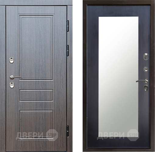 Входная металлическая Дверь Престиж TERMO с терморазрывом Классика Зеркало пастораль Венге в Троицк