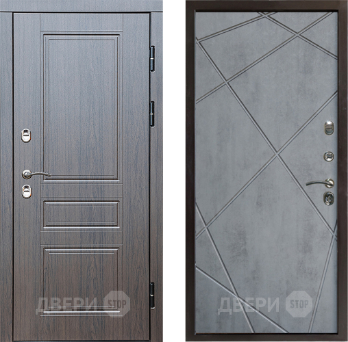 Входная металлическая Дверь Престиж TERMO с терморазрывом Классика Лучи Бетон темный в Троицк