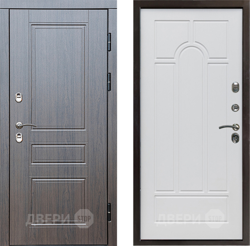 Входная металлическая Дверь Престиж TERMO с терморазрывом Классика Арка Белое дерево в Троицк