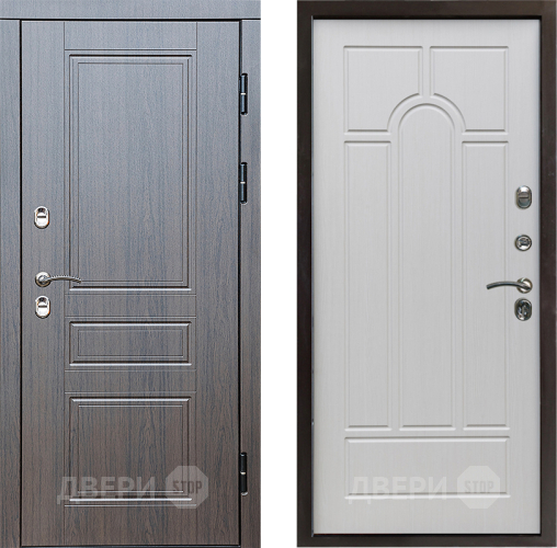 Входная металлическая Дверь Престиж TERMO с терморазрывом Классика Арка Лиственница белая в Троицк