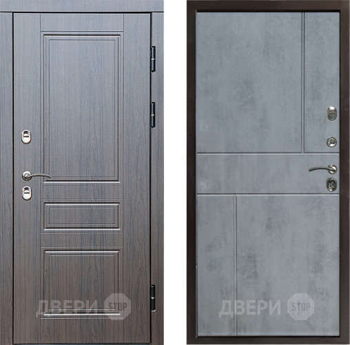 Входная металлическая Дверь Престиж TERMO с терморазрывом Классика Горизонт Бетон темный в Троицк