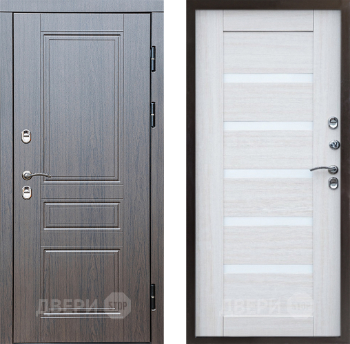 Входная металлическая Дверь Престиж TERMO с терморазрывом Классика Царга Лиственница белая в Троицк