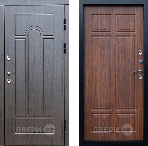 Входная металлическая Дверь Престиж TERMO с терморазрывом Арка Премиум Орех темный в Троицк