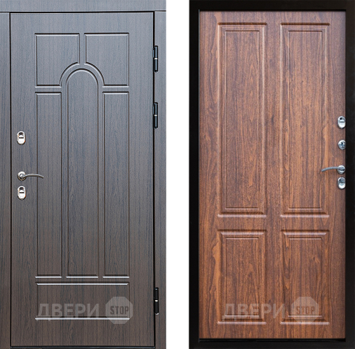 Входная металлическая Дверь Престиж TERMO с терморазрывом Арка Премиум Орех светлый в Троицк