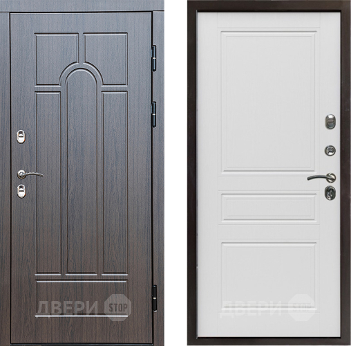 Входная металлическая Дверь Престиж TERMO с терморазрывом Арка Классика Лиственница белая в Троицк