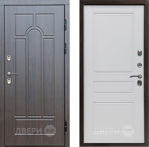 Входная металлическая Дверь Престиж TERMO с терморазрывом Арка Классика Белый матовый в Троицк