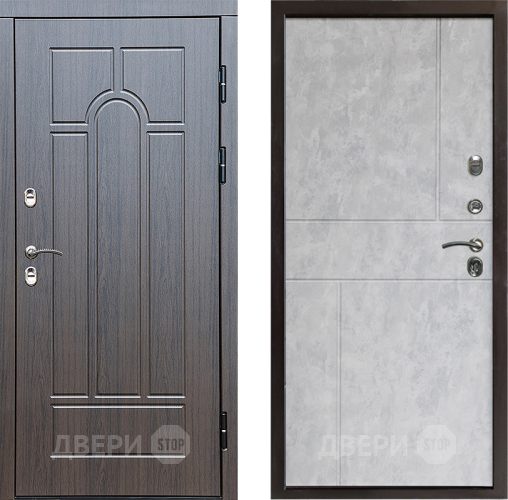 Входная металлическая Дверь Престиж TERMO с терморазрывом Арка Горизонт Бетон светлый в Троицк