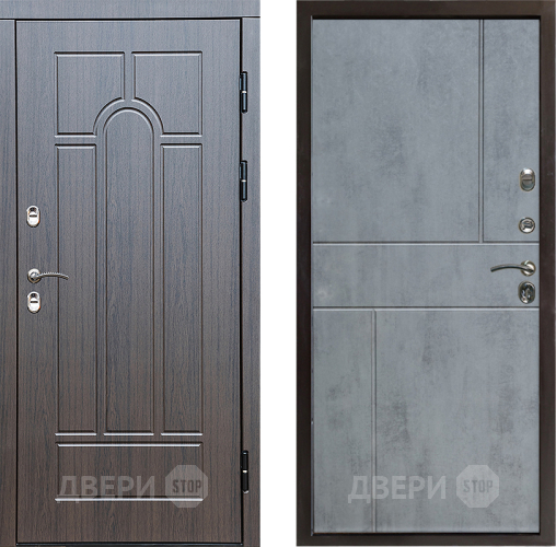 Входная металлическая Дверь Престиж TERMO с терморазрывом Арка Горизонт Бетон темный в Троицк