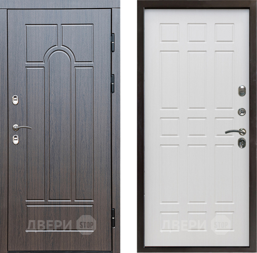 Входная металлическая Дверь Престиж TERMO с терморазрывом Арка Спарта Лиственница белая в Троицк