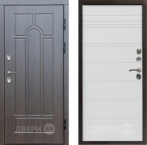 Входная металлическая Дверь Престиж TERMO с терморазрывом Арка Line Белый в Троицк