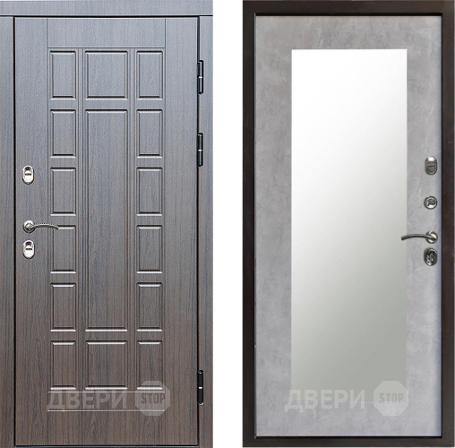 Дверь Престиж TERMO с терморазрывом Престиж Зеркало пастораль Бетон светлый в Троицк