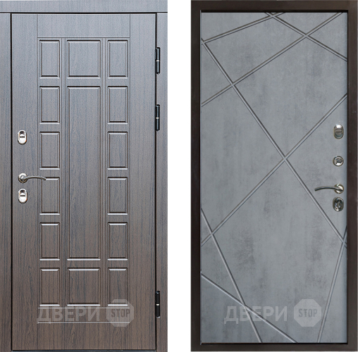 Входная металлическая Дверь Престиж TERMO с терморазрывом Престиж Лучи Бетон темный в Троицк