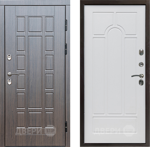 Входная металлическая Дверь Престиж TERMO с терморазрывом Престиж Арка Белое дерево в Троицк