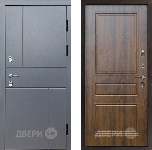 Входная металлическая Дверь Престиж TERMO с терморазрывом Горизонт Грэй Классика Дуб в Троицк