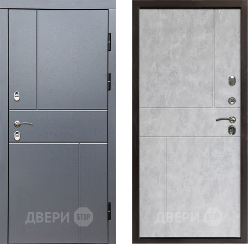 Входная металлическая Дверь Престиж TERMO с терморазрывом Горизонт Грэй Горизонт Бетон светлый в Троицк