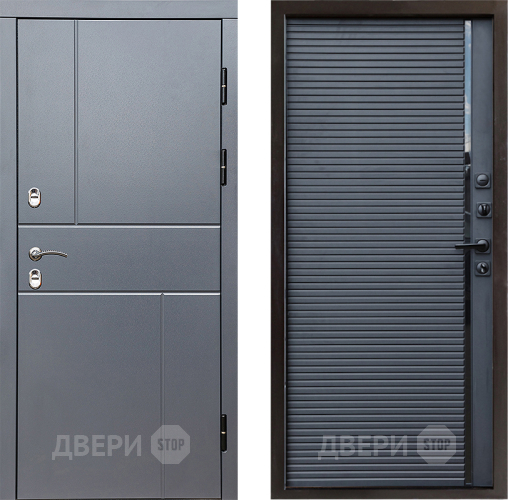 Входная металлическая Дверь Престиж TERMO с терморазрывом Горизонт Грэй Porte Черный кварц в Троицк