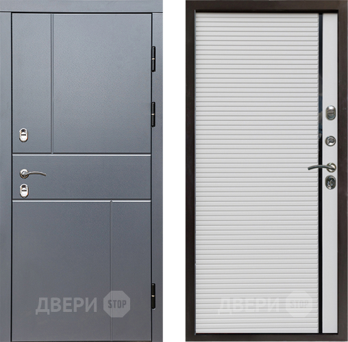 Входная металлическая Дверь Престиж TERMO с терморазрывом Горизонт Грэй Porte Белый в Троицк
