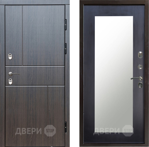 Входная металлическая Дверь Престиж TERMO с терморазрывом Горизонт Венге Зеркало пастораль Венге в Троицк