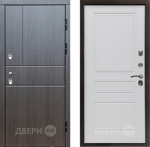 Входная металлическая Дверь Престиж TERMO с терморазрывом Горизонт Венге Классика Белый матовый в Троицк