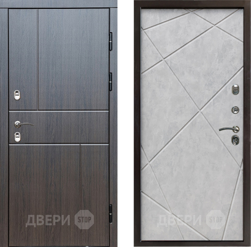 Входная металлическая Дверь Престиж TERMO с терморазрывом Горизонт Венге Лучи Бетон светлый в Троицк